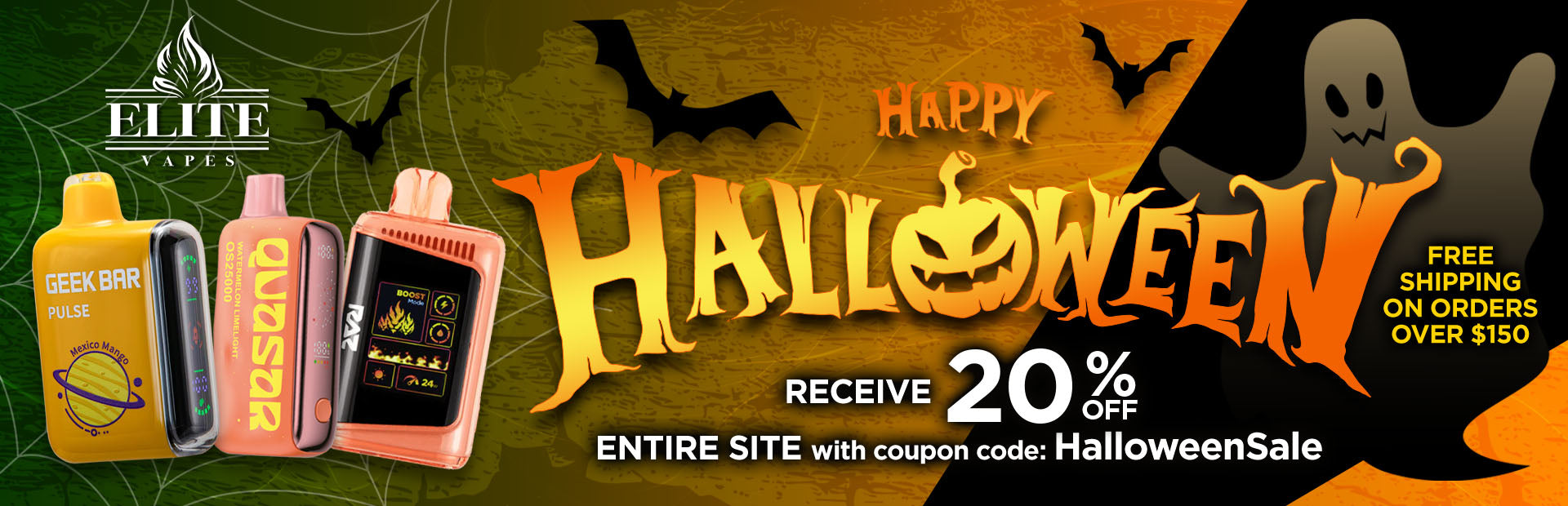 Elite Vapes Halloween Sale Banner