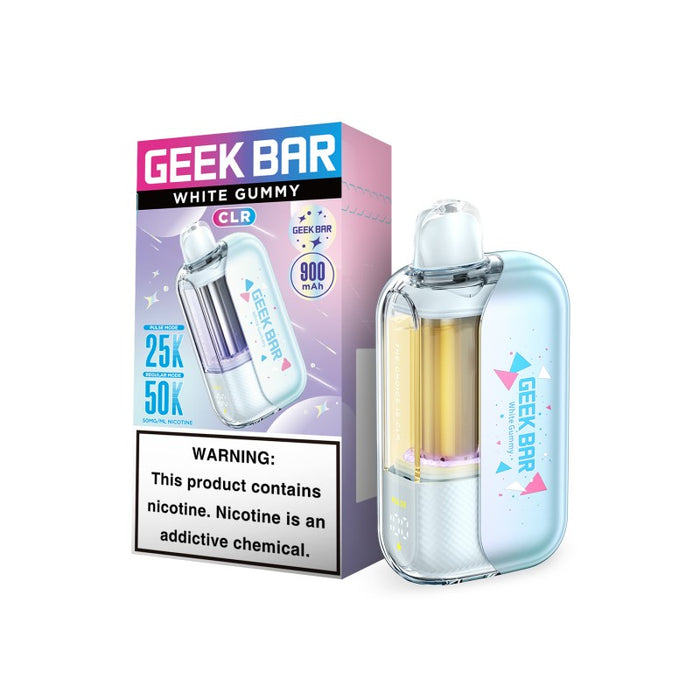 White Gummy Geek Bar CLR 50K Disposable Vape
