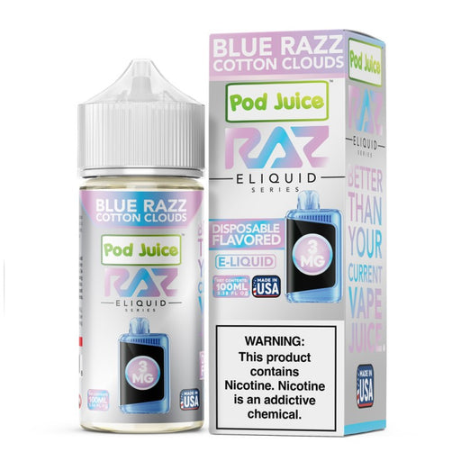 RAZ E-Liquid Nic 100ml - Blue Razz Cotton Clouds